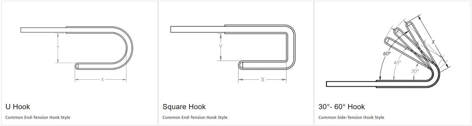 Red Star Piano Wire Screen Hooks - Customizable Shape and Dimensions